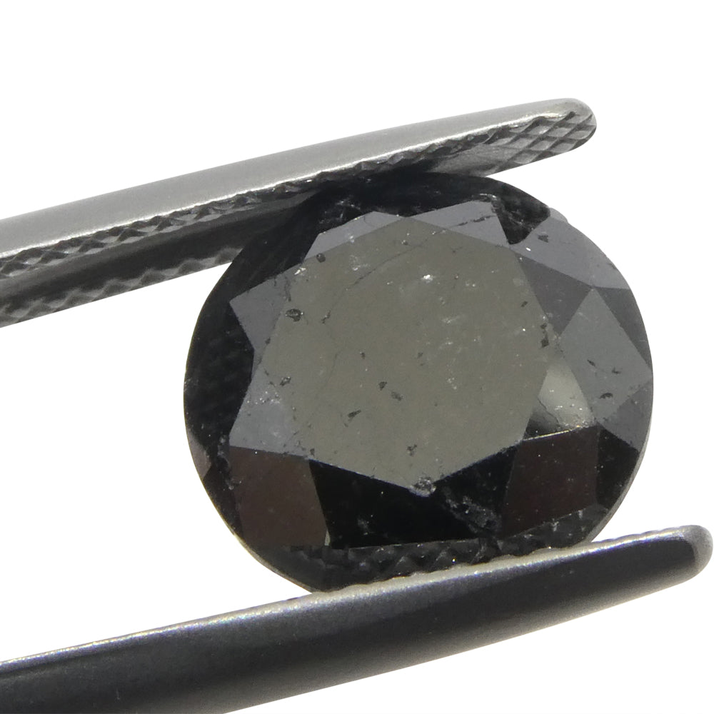 4.2ct Round Brilliant Black Diamond from SkyJems, premium Canadian fancy black diamond single stone, classic gem cut