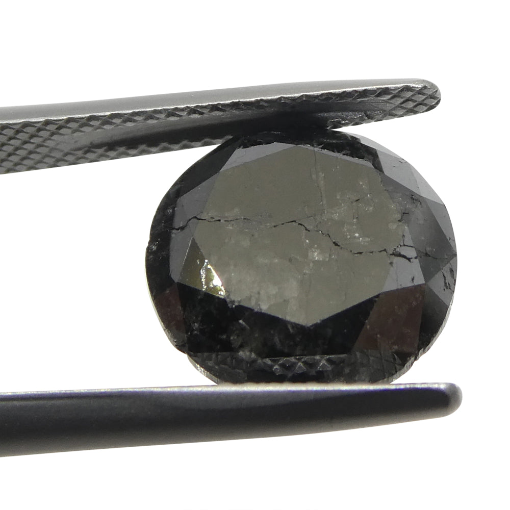SkyJems 6.43ct Round Brilliant Black Diamond, premium Canadian fancy black diamond, rare single stone gem