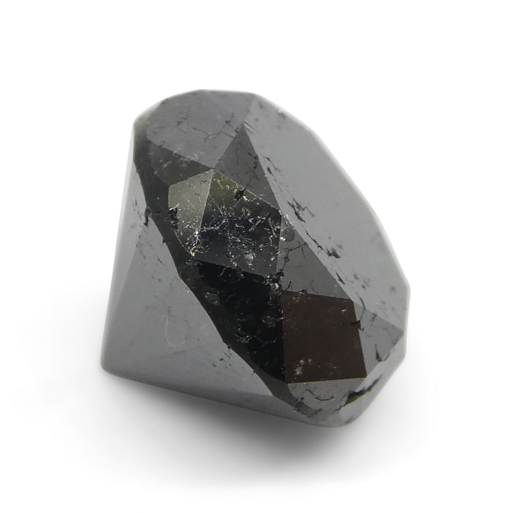 5.15ct Round Brilliant Cut Black Diamond - Skyjems Wholesale Gemstones