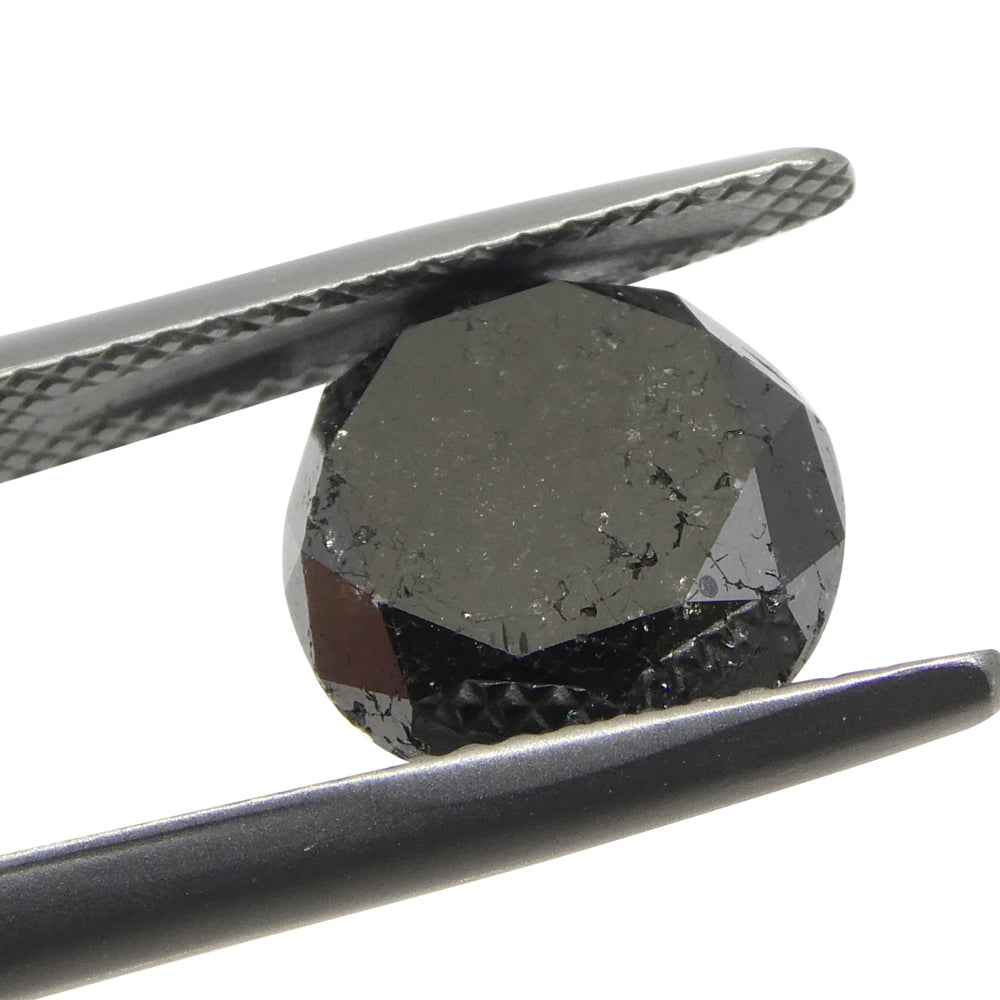 SkyJems 5.15ct Round Brilliant Black Diamond, rare Canadian fancy black gemstone, premium single stone collection