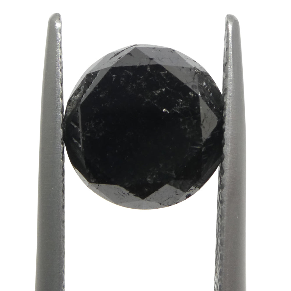 SkyJems 5.15ct Round Brilliant Black Diamond - premium Canadian fancy black diamond, elegant single stone jewelry