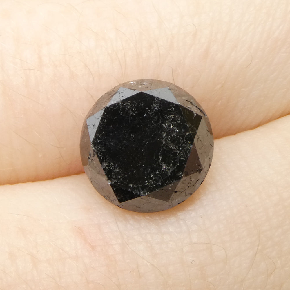 SkyJems 5.15ct Round Brilliant Black Diamond, premium Canadian fancy colored gemstone, rare single stone collection