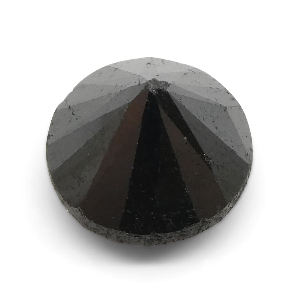 5.63ct Round Brilliant Black Diamond from SkyJems, premium Canadian fancy black diamond single stone, classic gem cut