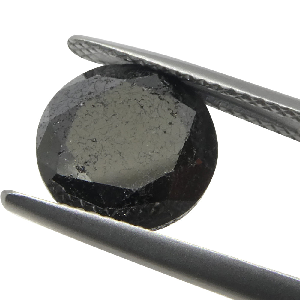 5.63ct Round Brilliant Black Diamond from SkyJems, premium Canadian fancy black diamond single stone, classic gem cut