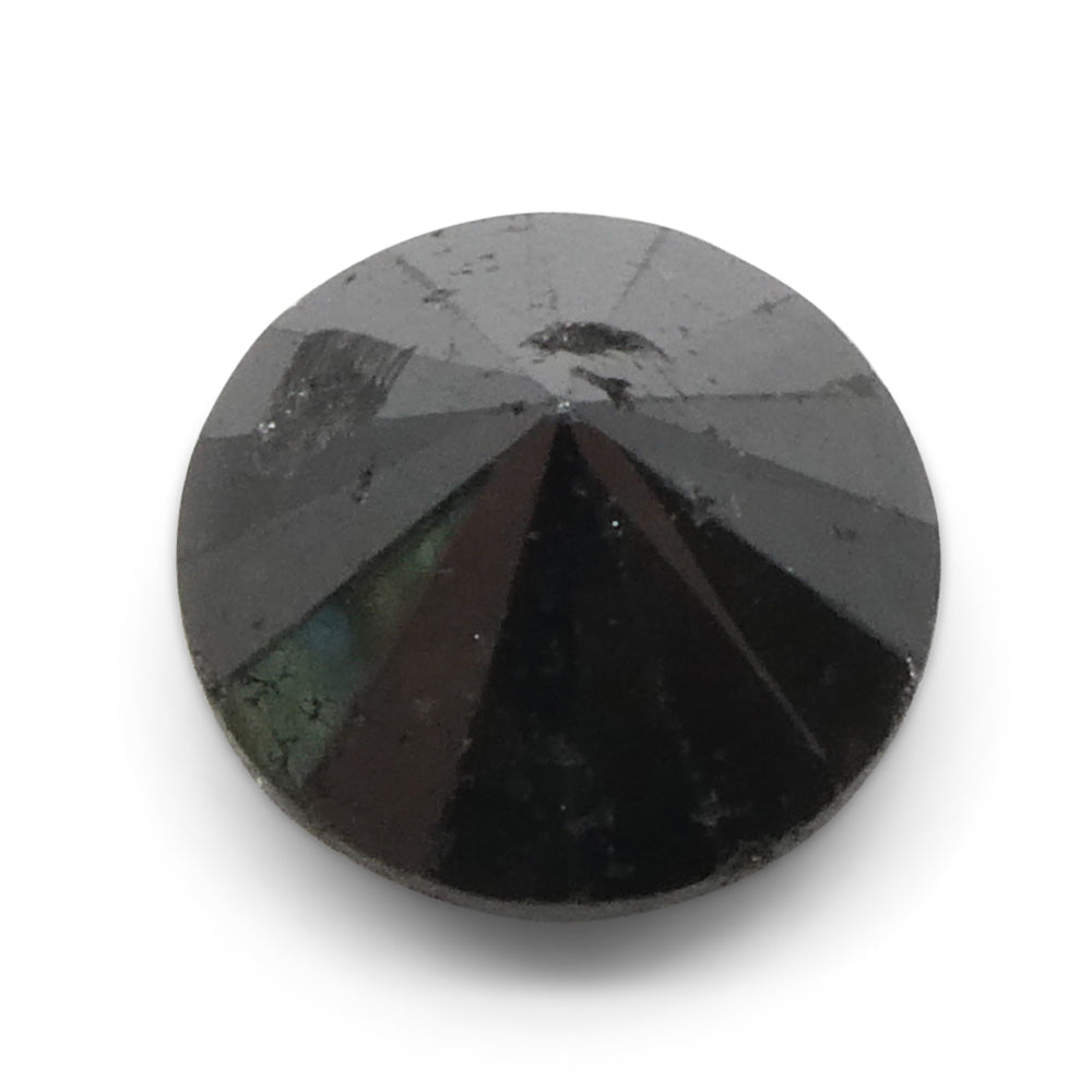 4.21ct Round Brilliant Black Diamond from SkyJems, premium Canadian fancy black diamond in classic round cut