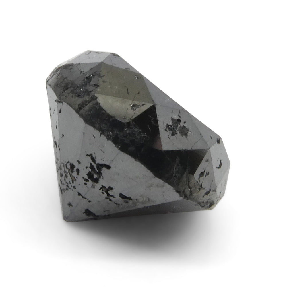5.1ct Round Brilliant Black Diamond from SkyJems, premium Canadian fancy black diamond in classic round cut, rare gem collect