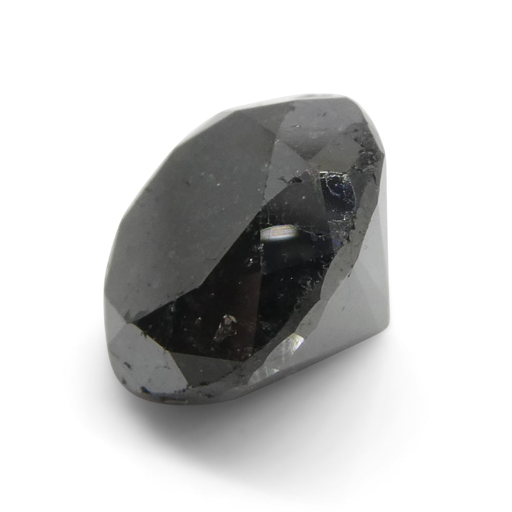 3.83ct Black Round Brilliant Diamond from SkyJems, premium Canadian fancy black single stone gem