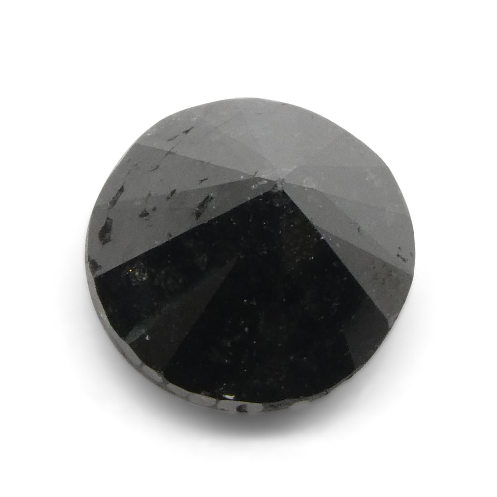 3.83ct Black Round Brilliant Diamond from SkyJems, premium Canadian fancy black single stone for fine jewelry