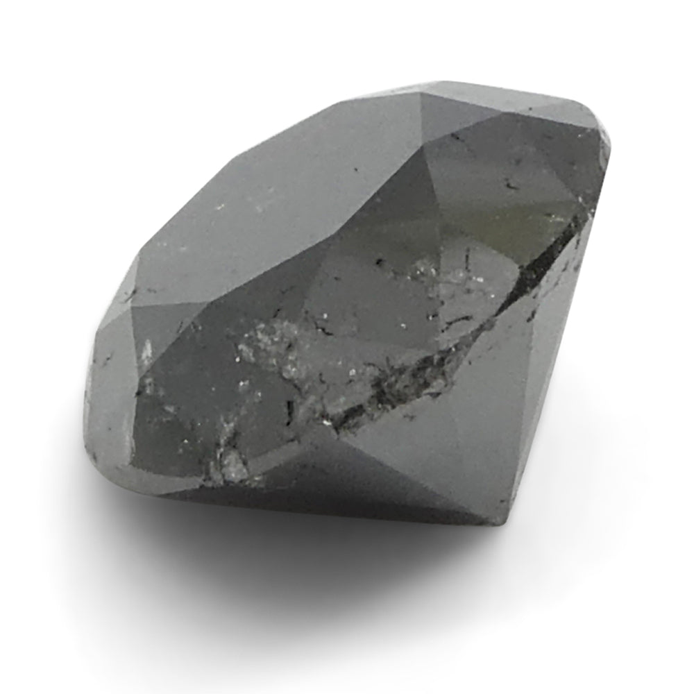 3.7ct Round Brilliant Black Diamond from SkyJems, premium Canadian fancy black diamond in classic round cut