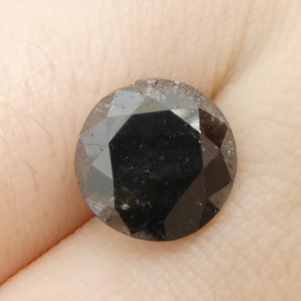 3.7ct Round Brilliant Black Diamond from SkyJems, premium Canadian fancy black diamond single stone, elegant jewelry centerpi