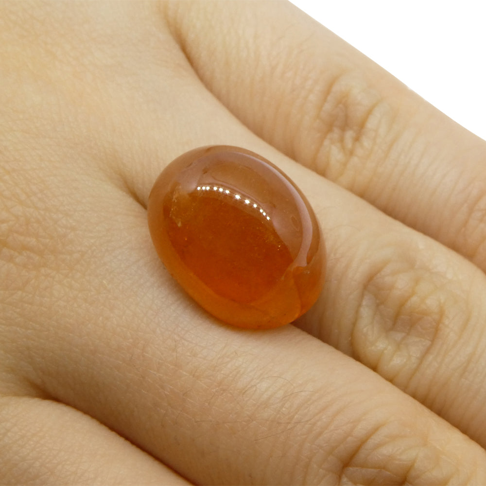 30.28ct Oval Cabochon Orange Spessartine Garnet from Nigeria - Skyjems Wholesale Gemstones