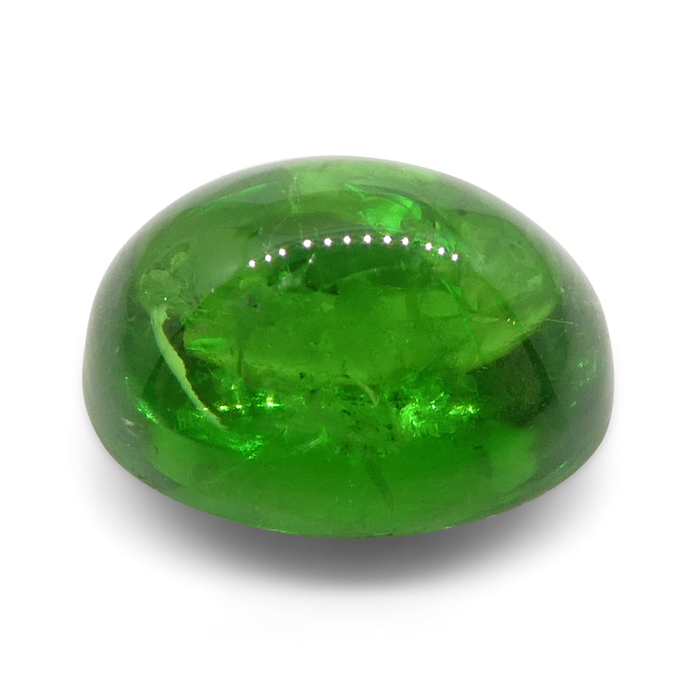 3.09ct Green Tsavorite Garnet Cabochon from Kenya, unheated premium gemstone by SkyJems Canadian gem experts