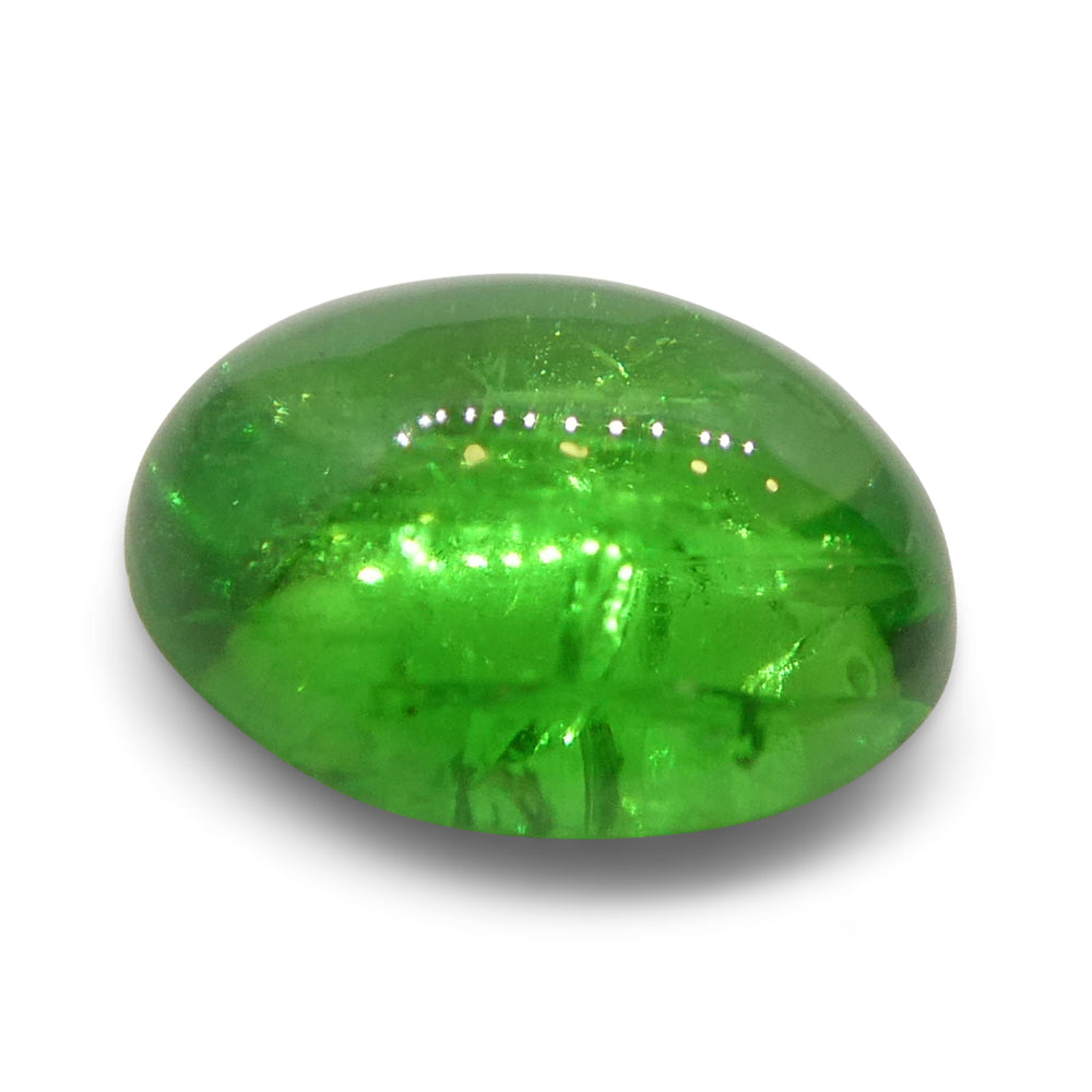 1.23ct Green Tsavorite Garnet Cabochon from Kenya, unheated premium gemstone by SkyJems Canadian gem specialists