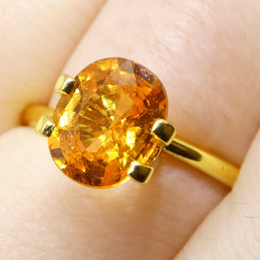 2.17ct Oval Fanta Orange Mandarin Spessartite/Spessartine Garnet from Namibia - Skyjems Wholesale Gemstones