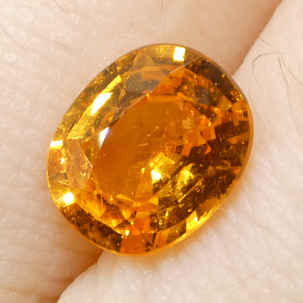 2.17ct Oval Fanta Orange Mandarin Spessartite/Spessartine Garnet from Namibia - Skyjems Wholesale Gemstones