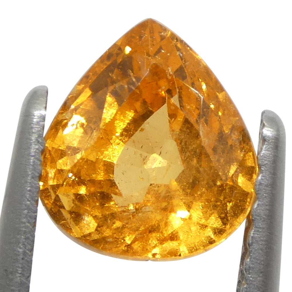2.41ct Pear Fanta Orange Mandarin Spessartite/Spessartine Garnet from Namibia - Skyjems Wholesale Gemstones