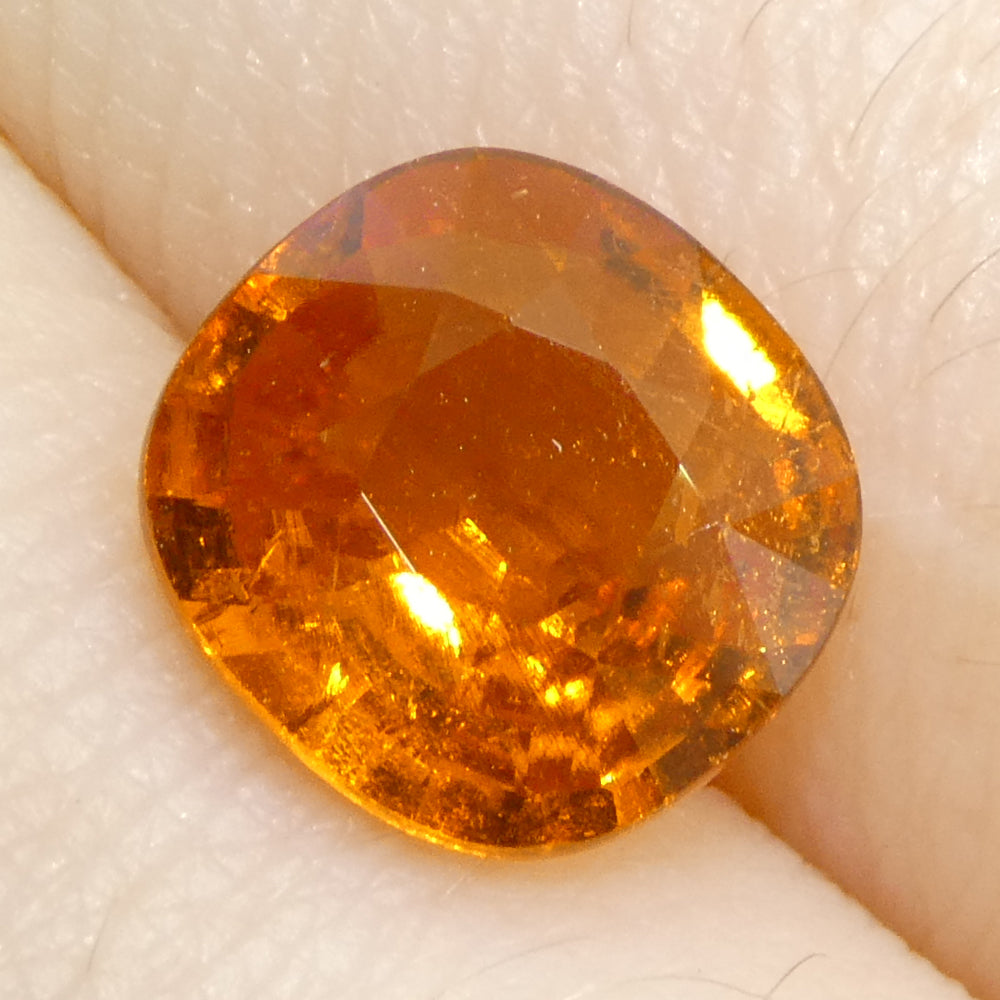 2.46ct Square Cushion Fanta Orange Mandarin Spessartite/Spessartine Garnet from Namibia - Skyjems Wholesale Gemstones