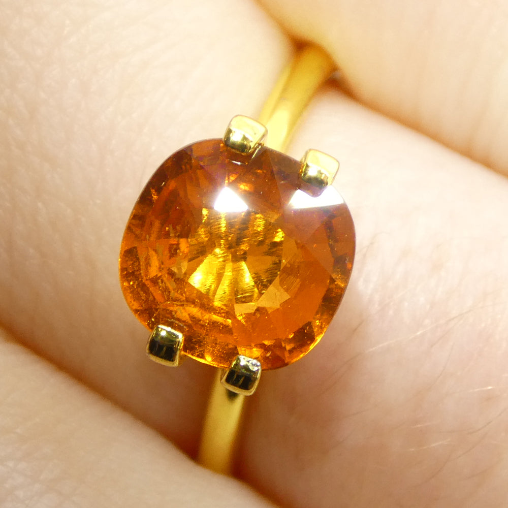2.46ct Square Cushion Fanta Orange Mandarin Spessartite/Spessartine Garnet from Namibia - Skyjems Wholesale Gemstones