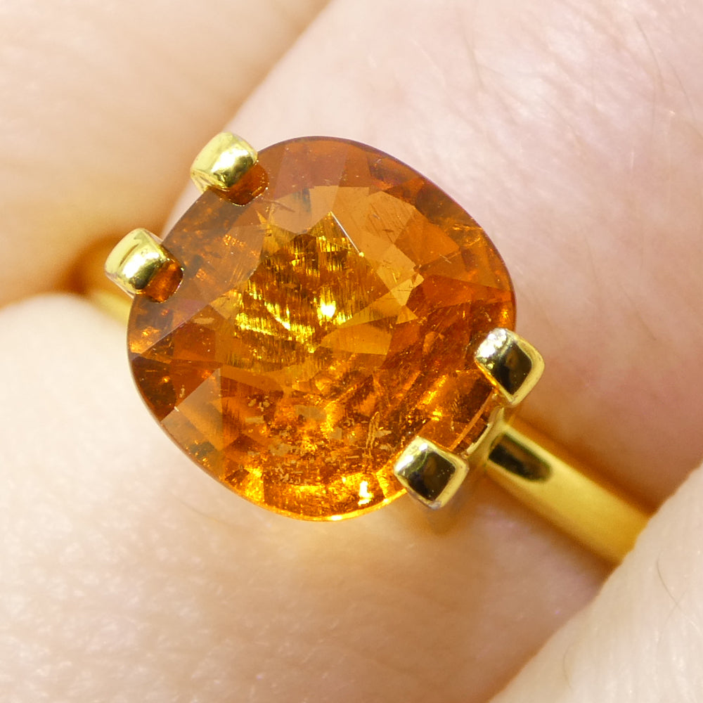 2.46ct Square Cushion Fanta Orange Mandarin Spessartite/Spessartine Garnet from Namibia - Skyjems Wholesale Gemstones