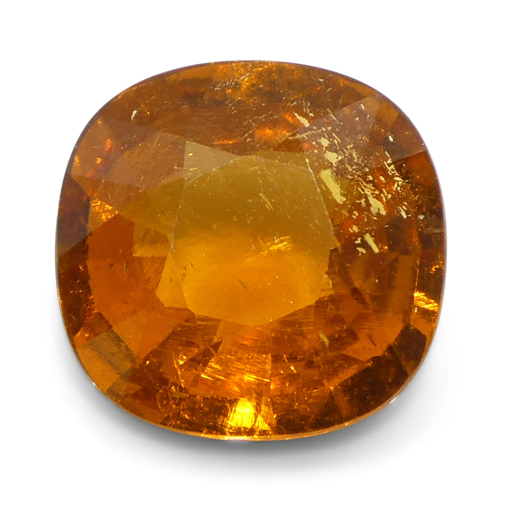 2.46ct Square Cushion Fanta Orange Mandarin Spessartite/Spessartine Garnet from Namibia - Skyjems Wholesale Gemstones