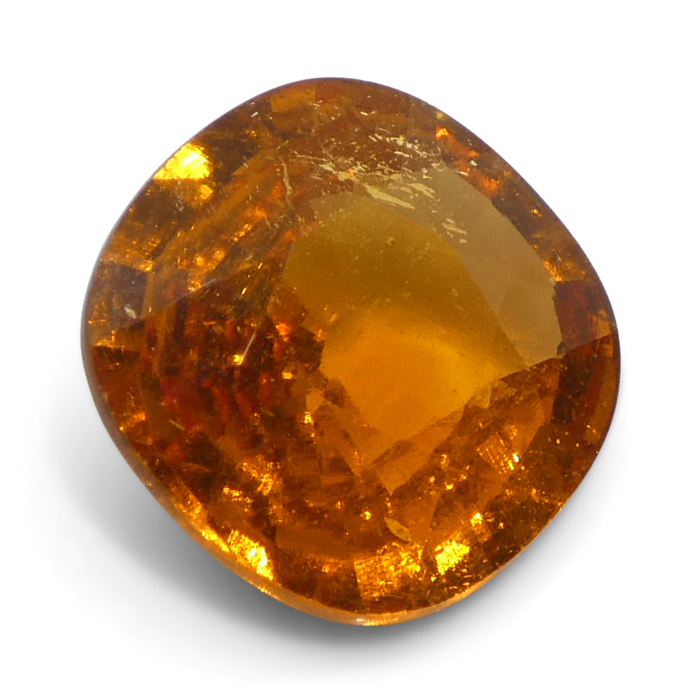 2.46ct Square Cushion Fanta Orange Mandarin Spessartite/Spessartine Garnet from Namibia - Skyjems Wholesale Gemstones