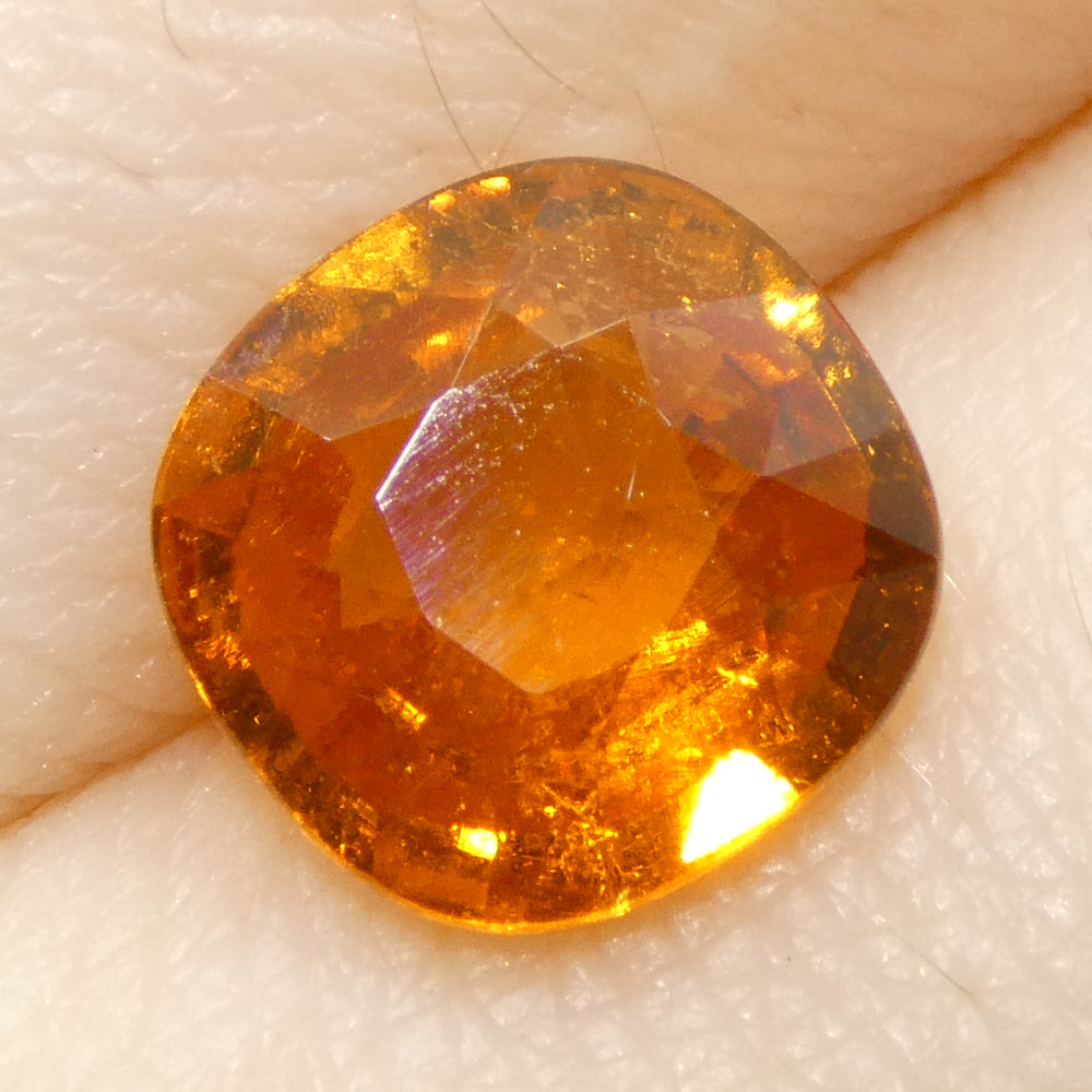 2.46ct Square Cushion Fanta Orange Mandarin Spessartite/Spessartine Garnet from Namibia - Skyjems Wholesale Gemstones