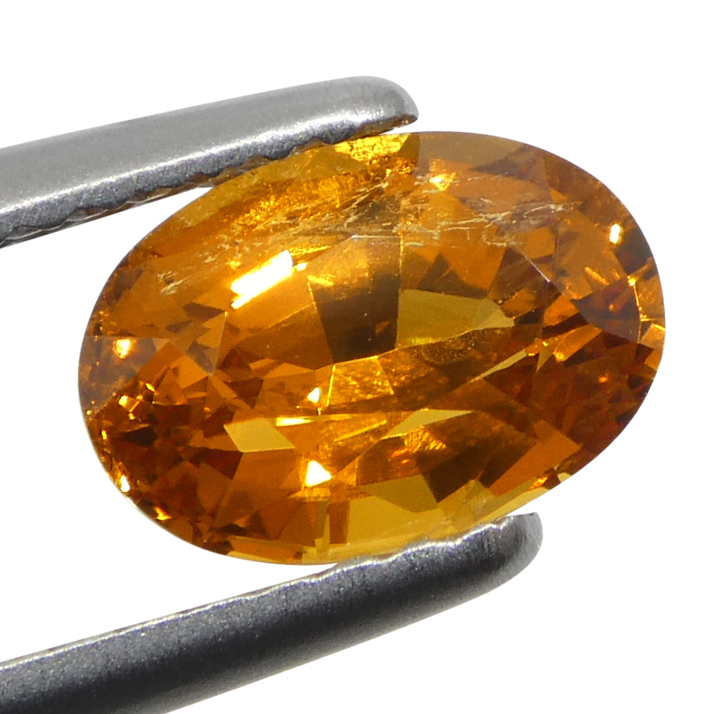 1.77ct Oval Fanta Orange Mandarin Spessartite/Spessartine Garnet from Namibia - Skyjems Wholesale Gemstones