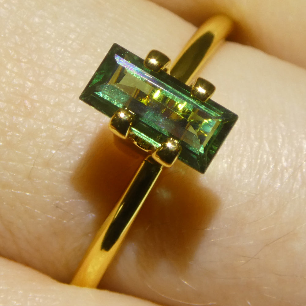 0.86ct Rectangular/Baguette Bluish Green to Grey-Purple Alexandrite GIA Certified India Unheated - Skyjems Wholesale Gemstones