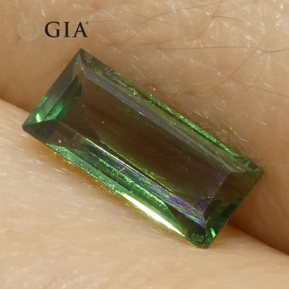 0.86ct Rectangular/Baguette Bluish Green to Grey-Purple Alexandrite GIA Certified India Unheated - Skyjems Wholesale Gemstones