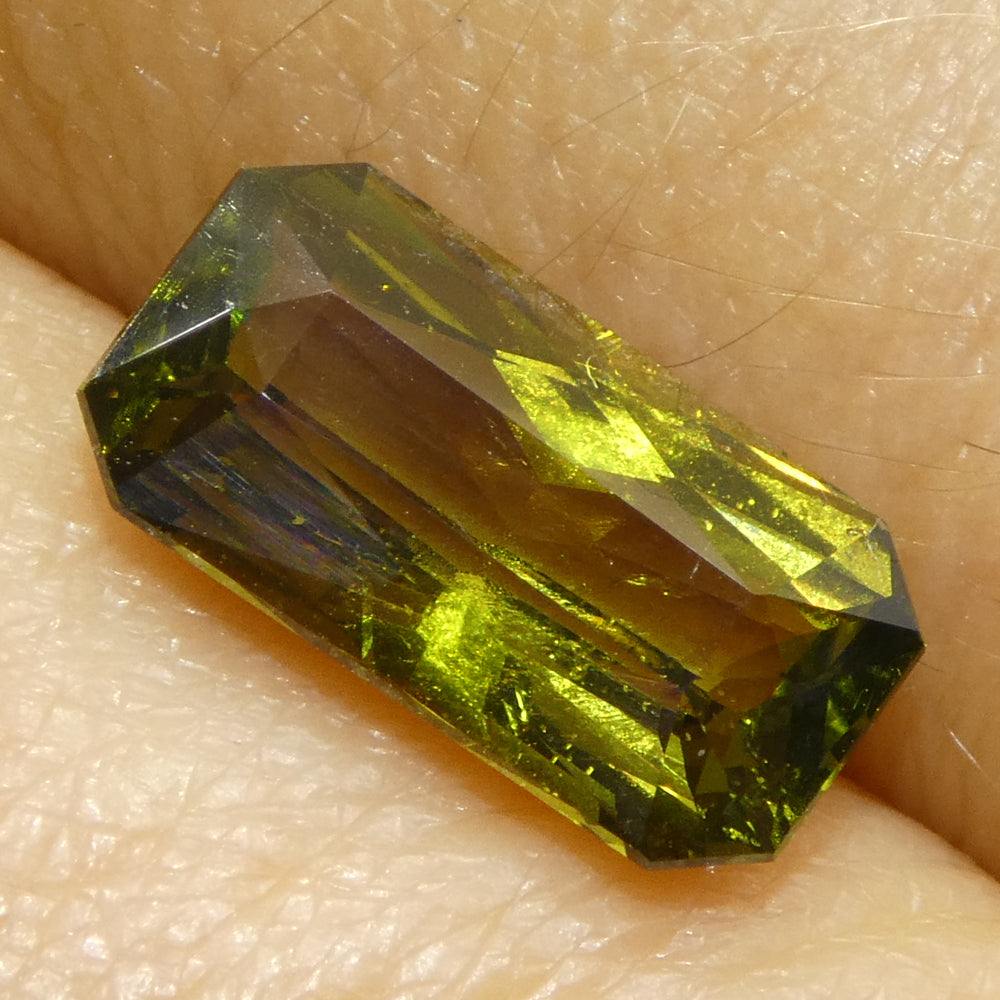 2.91ct Octagonal/Emerald Cut Yellowish Green to Brown-Yellow Alexandrite GIA Certified Unheated - Skyjems Wholesale Gemstones