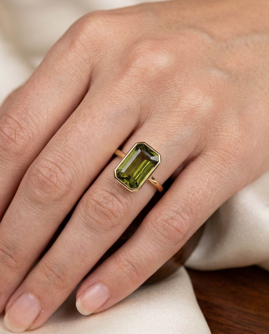 2.91ct Natural Alexandrite Emerald Cut from Sri Lanka, Yellowish Green to Brown-Yellow, GIA Certified by SkyJems