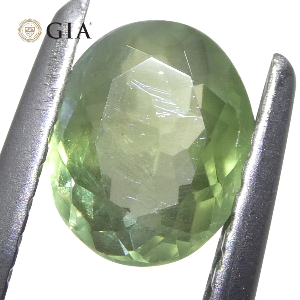 Alexandrite 0.78 cts 6.04 x 4.92 x 2.97 mm Oval Yellowish Green changing to Grayish Purple $2000