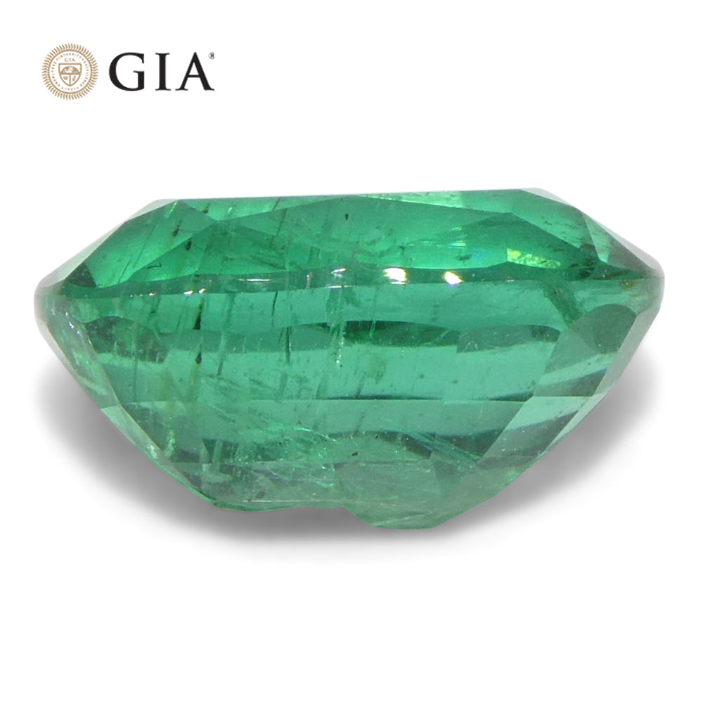 2.03ct Cushion Green Emerald from Zambia, GIA Certified Natural Beryl gemstone by SkyJems Canadian gem experts