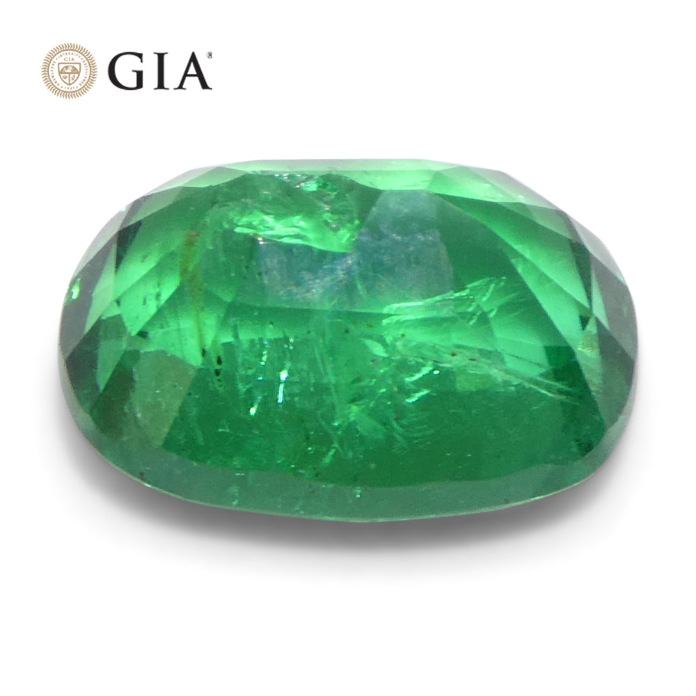 2.03ct Cushion Green Emerald GIA Certified Zambia - Skyjems Wholesale Gemstones