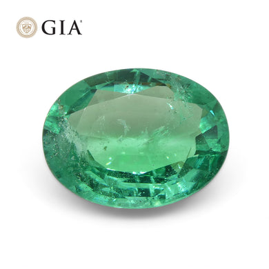 4.56ct Oval Green Emerald GIA Certified Zambia F1/Minor - Skyjems Wholesale Gemstones