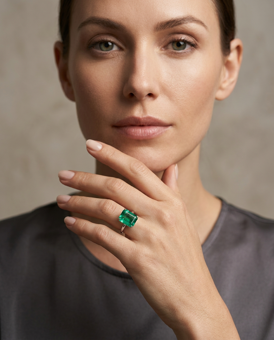 9ct Zambian emerald, octagonal cut, vivid green, eye clean, GIA certified — Skyjems