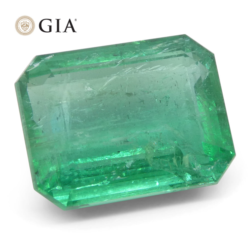 9ct Octagonal/Emerald Cut Green Emerald GIA Certified Zambia (F2) - Skyjems Wholesale Gemstones