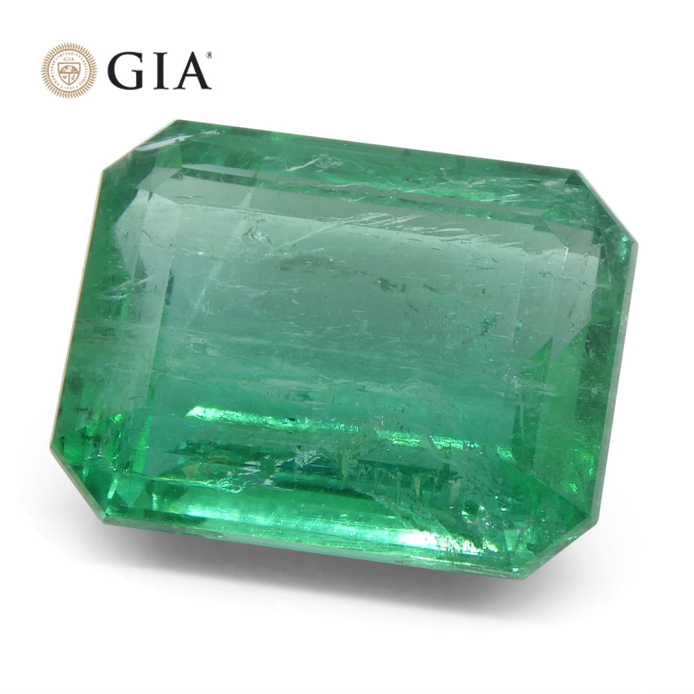 9ct Octagonal/Emerald Cut Green Emerald GIA Certified Zambia (F2) - Skyjems Wholesale Gemstones