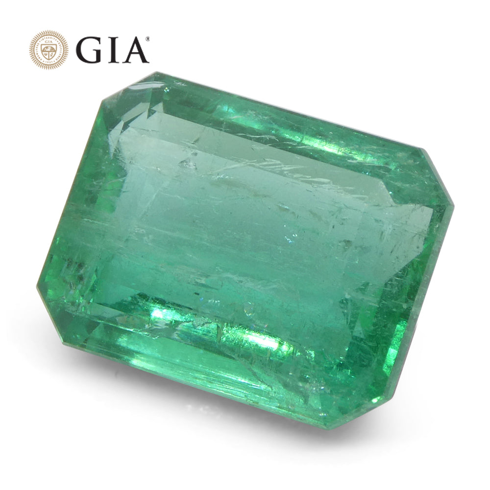 9ct Octagonal/Emerald Cut Green Emerald GIA Certified Zambia (F2) - Skyjems Wholesale Gemstones