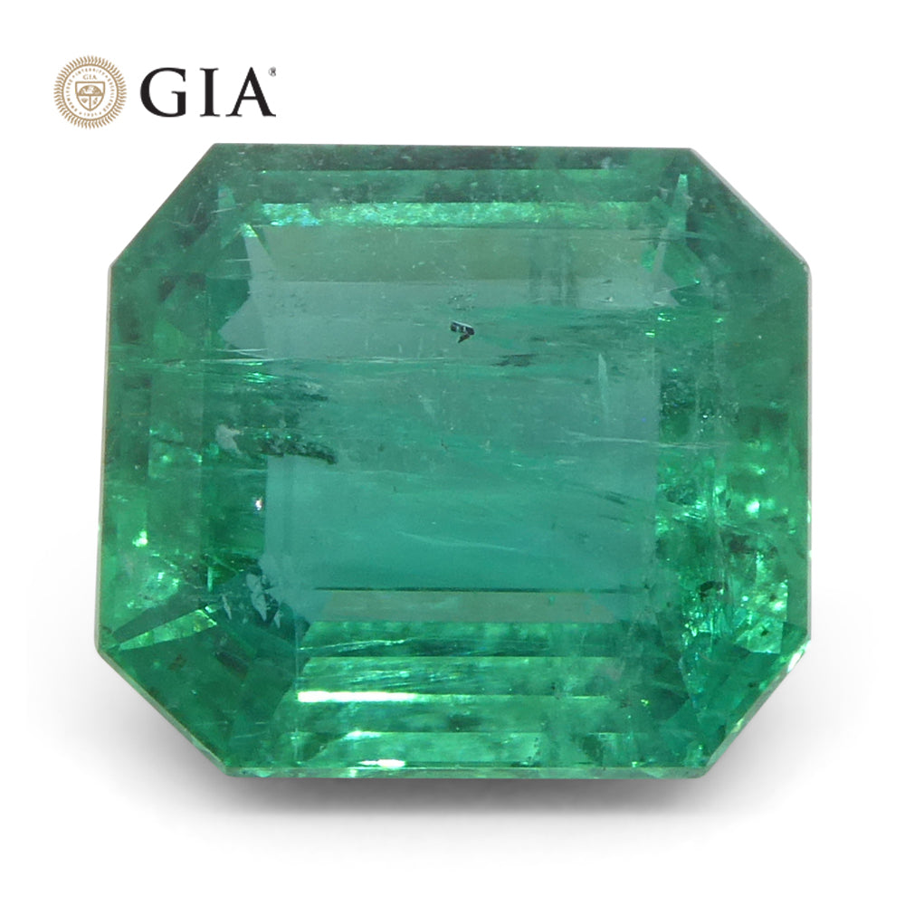 3.84ct Zambian Green Emerald, Octagonal Cut, GIA Certified Natural Beryl Gemstone by SkyJems