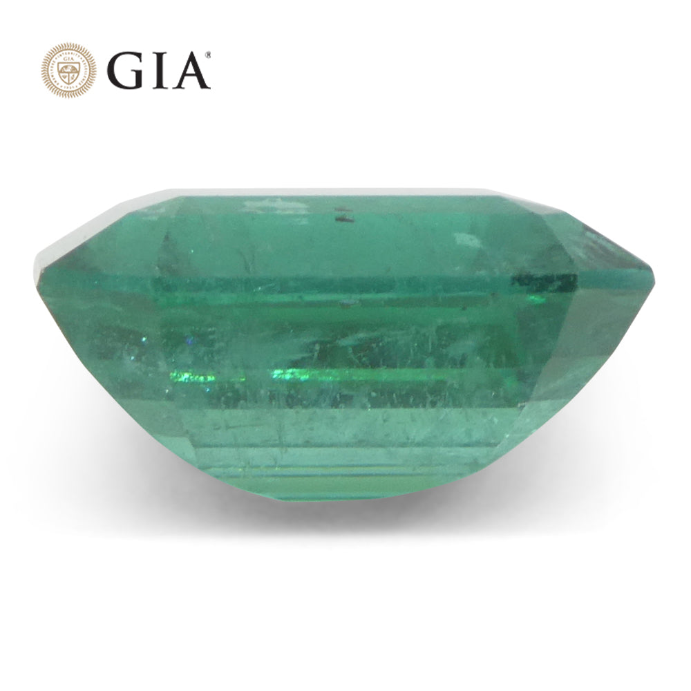 3.84ct Octagonal/Emerald Cut Green Emerald GIA Certified Zambia (F2) - Skyjems Wholesale Gemstones