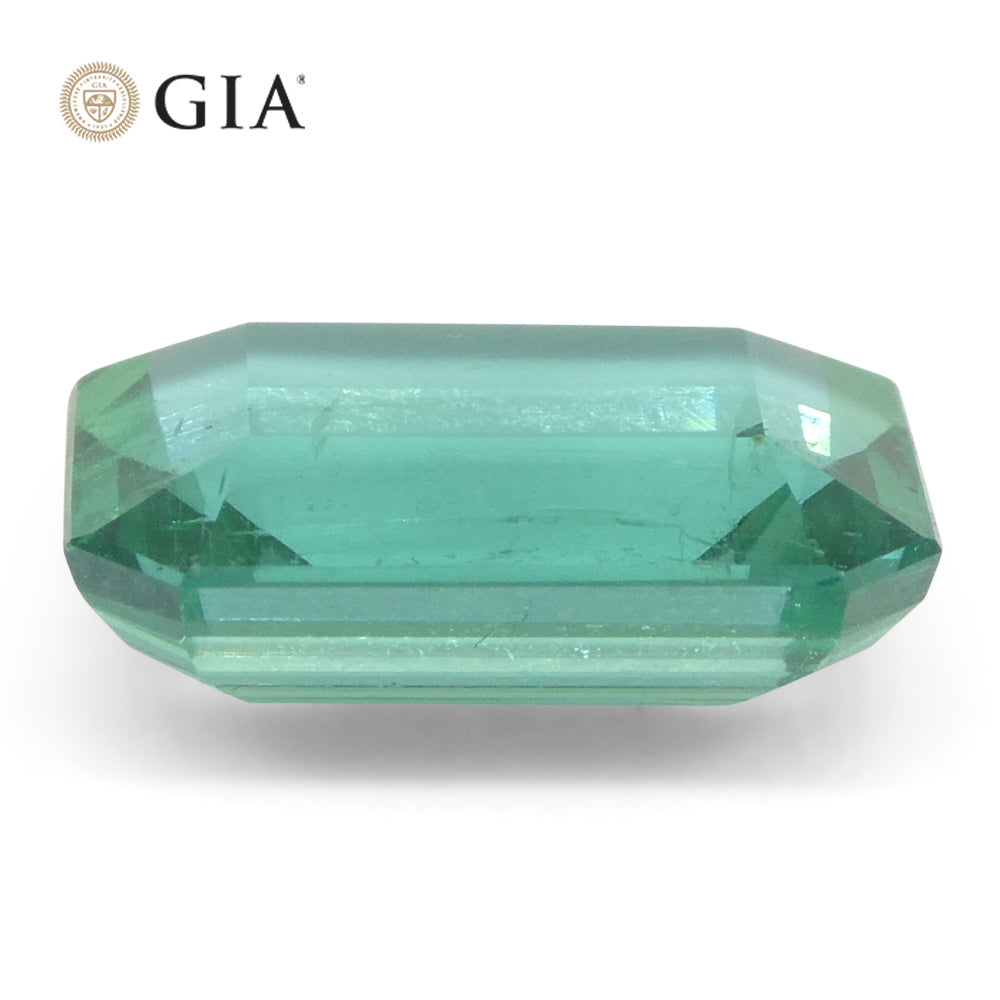 3.21ct Octagonal/Emerald Cut Green Emerald GIA Certified Zambia (F1) - Skyjems Wholesale Gemstones