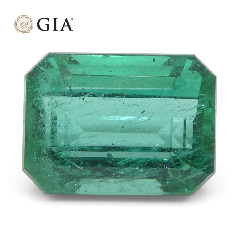 4.03ct Zambian Green Emerald, Octagonal Cut, GIA Certified Natural Beryl from SkyJems Gemstone Collection