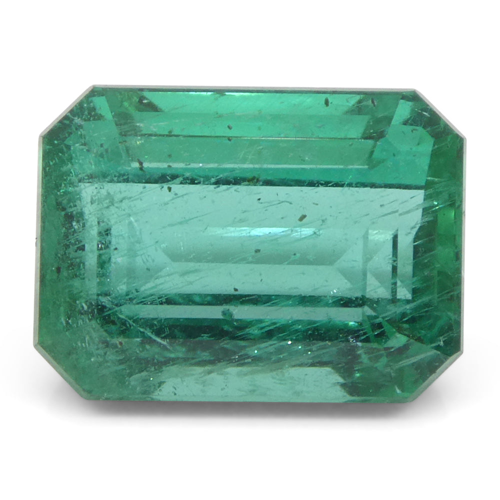 4.03ct Octagonal/Emerald Cut Green Emerald GIA Certified Zambia (F2) - Skyjems Wholesale Gemstones