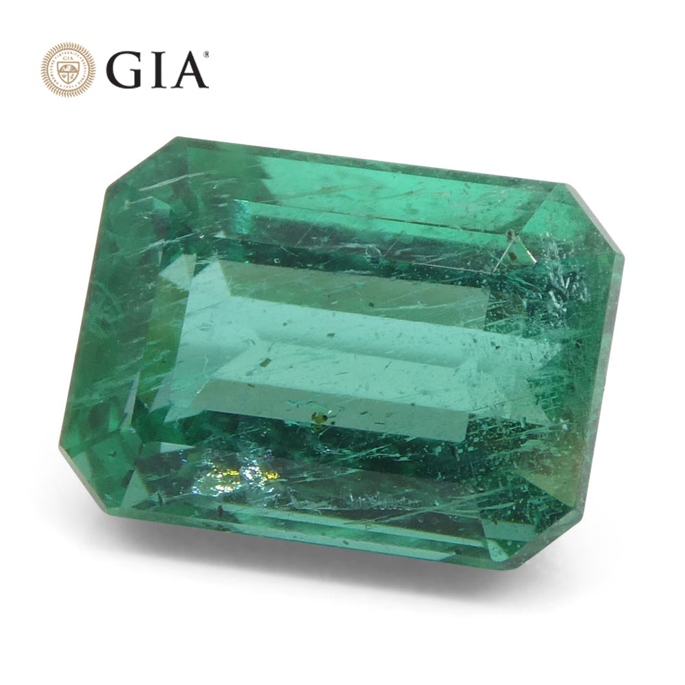 4.03ct Octagonal/Emerald Cut Green Emerald GIA Certified Zambia (F2) - Skyjems Wholesale Gemstones