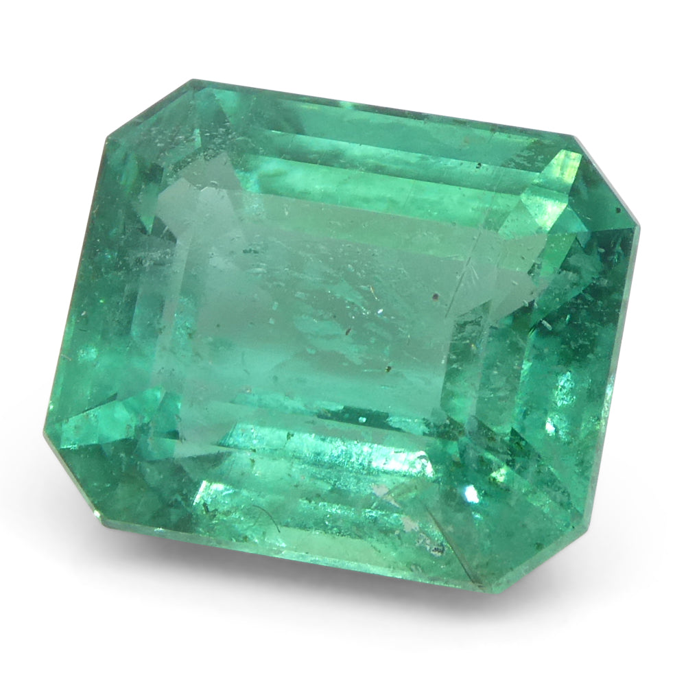 4.16ct Octagonal/Emerald Cut Green Emerald GIA Certified Zambia (F2) - Skyjems Wholesale Gemstones
