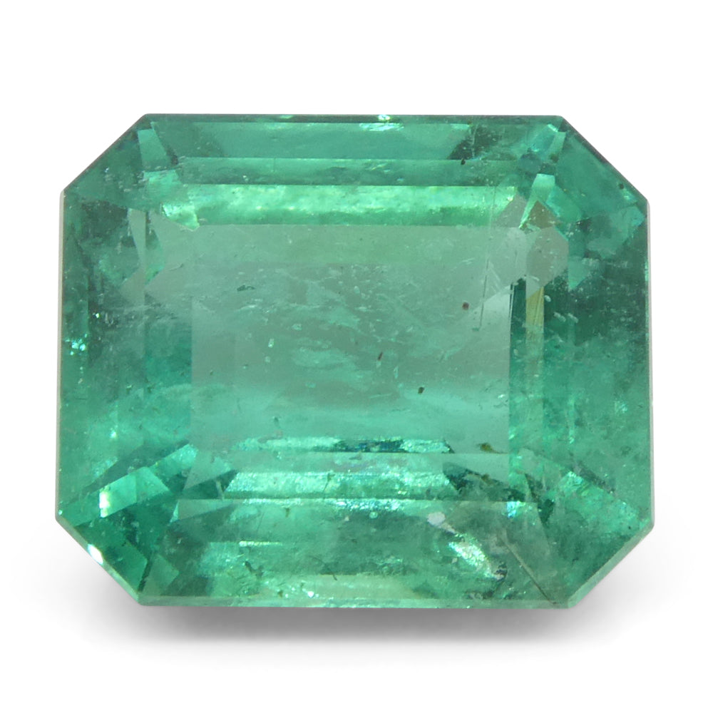 4.16ct Octagonal/Emerald Cut Green Emerald GIA Certified Zambia (F2) - Skyjems Wholesale Gemstones