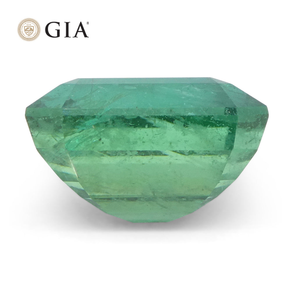 4.16ct Octagonal/Emerald Cut Green Emerald GIA Certified Zambia (F2) - Skyjems Wholesale Gemstones