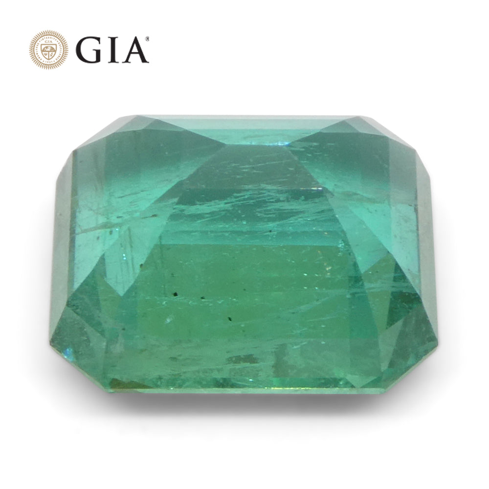 4.16ct Octagonal/Emerald Cut Green Emerald GIA Certified Zambia (F2) - Skyjems Wholesale Gemstones