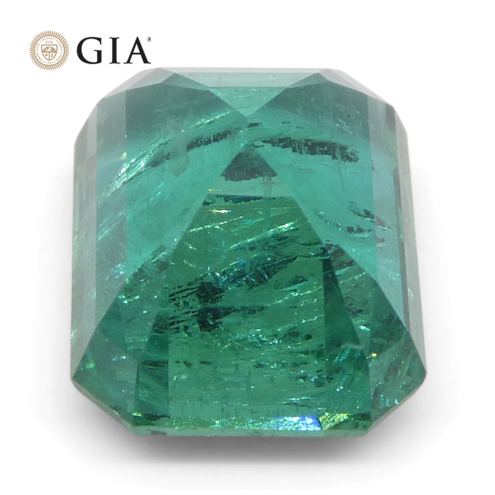 3.86ct Octagonal/Emerald Cut Green Emerald GIA Certified Zambia (F2) - Skyjems Wholesale Gemstones
